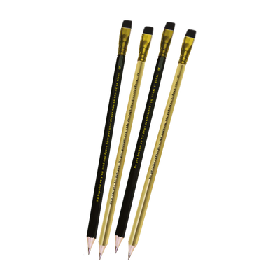 Pencil with Eraser Black - Gold (4 designs)